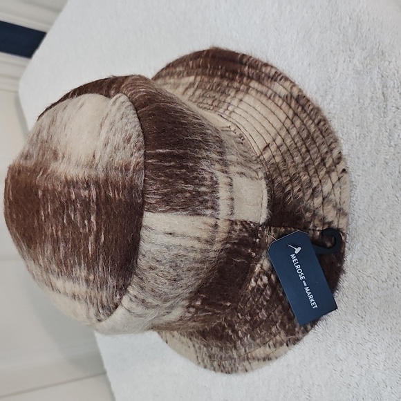 New Melrose & Market Plaid Eyelash Bucket Hat Rust Combo One Size - Picture 2 of 13